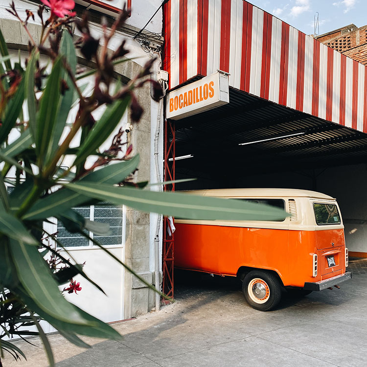 Orange van